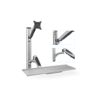 Assmann Electronic - Station travail écran, clavier, support 27", 6 kg, VESA 75x75, 100x100, argent