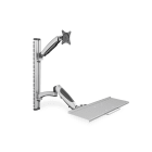 Assmann Electronic - Station travail écran, clavier, support 27", 6 kg, VESA 75x75, 100x100, argent