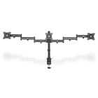 Assmann Electronic - Support à pince triple écran, 15-27",noir max. 3x8Kg, VESA max100x100