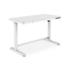 Assmann Electronic - Table électrique hauteur réglable, 120x60x12cm, charge 50 kg, ports USB, blanc