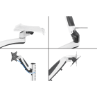 Assmann Electronic - Poste écran, clavier, souris, 32", 8 kg, VESA 75x75/100x100, blanc/noir