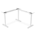 Assmann Electronic - Table réglable en hauteur électrique en L ,Hauteur 124-208 cm, 120 kg max blanc