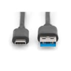 Assmann Electronic - Câble de connexion USB Type-C, Type-C - A mâle/femelle, 1.0m, 3A, 5GB, 3.0, sw