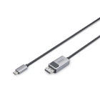 Assmann Electronic - Câble USB type C vers DP bidirectionnel 8K/30 Hz HBR3, gaine alu., noir, 1m