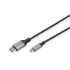 Assmann Electronic - Câble adaptateur 8K, Mini DP vers DP 8K/60 Hz, DP 2.0 Gaine aluminium, noir, 2 m