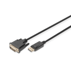 Assmann Electronic - Câble adapt.DP ? DVI (24+1) M/M, 3m, av. verrouillage, compatible DP 1.1a noir