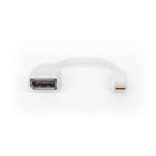 Assmann Electronic - Câble adaptateur DisplayPort, mini DP - DP M/F, 0,15 m, conforme DP 1.2, blanc
