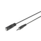 Assmann Electronic - Câble d'extension audio, stéréo 3,5 mm M/F, 1,50 m, 2 x 0,10/10, noir