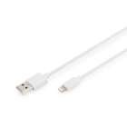 Assmann Electronic - Câble chargement, Lightning ? USB A M/M, 1,0 m, iP5/6/7, haut débit, MFI, blanc