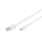 Assmann Electronic - Câble de chargement USB A vers Lightning, MFI, C89, 2m, blanc, 5V, 2,4A blanc