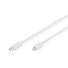 Assmann Electronic - Câble de données USB, Lightning - USB-C M/M, 1.0m, PVC, MFI, blanc , 20V/3A 60W