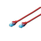 Assmann Electronic - Câble de brassage CAT5E U-UTP, PVC AWG 26/7, longueur 3 m, couleur rouge