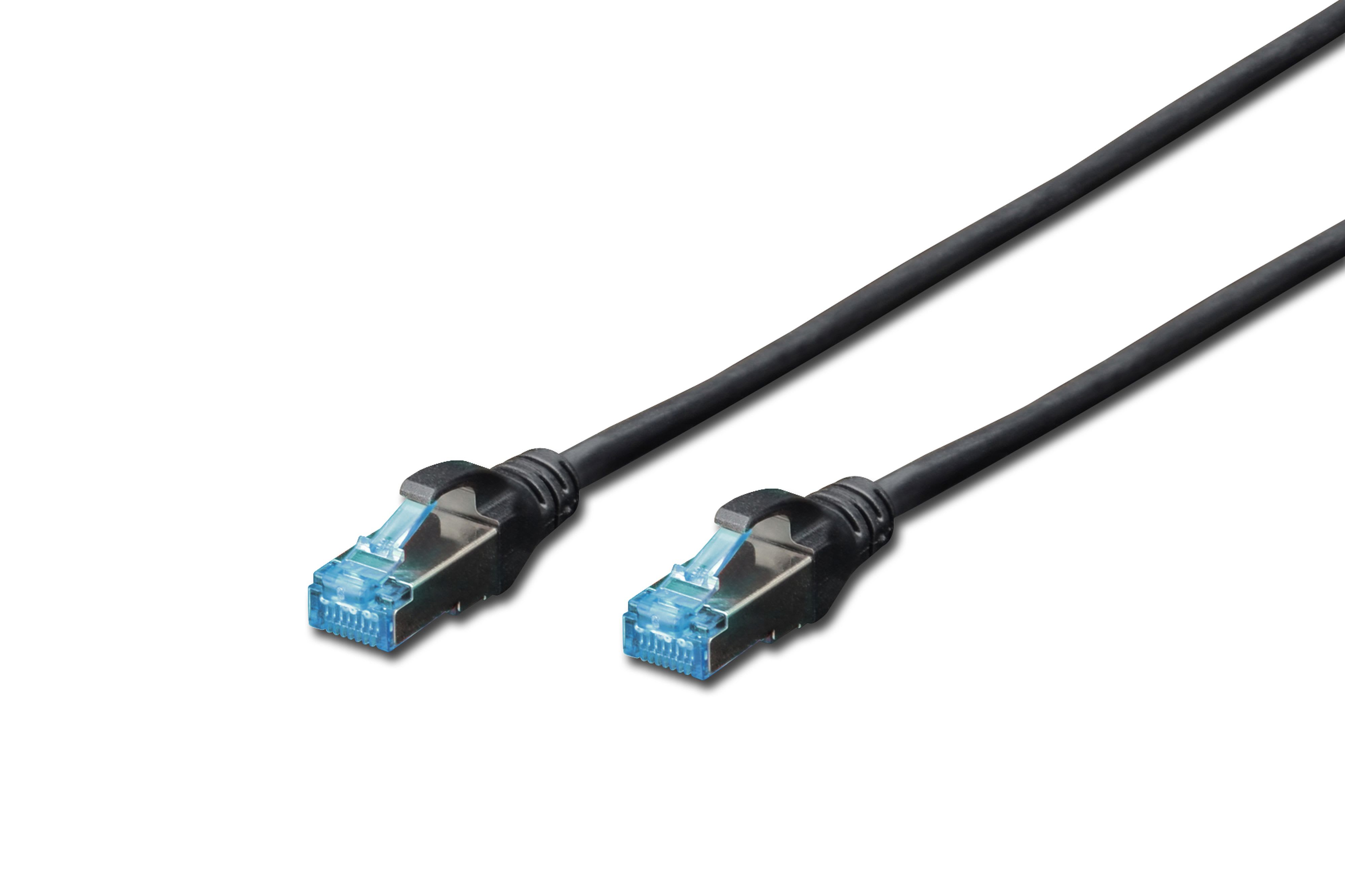 Assmann Electronic - Câble de brassage CAT5E SF-UTP, PVC AWG 26/7, longueur 0,5 m, couleur noir