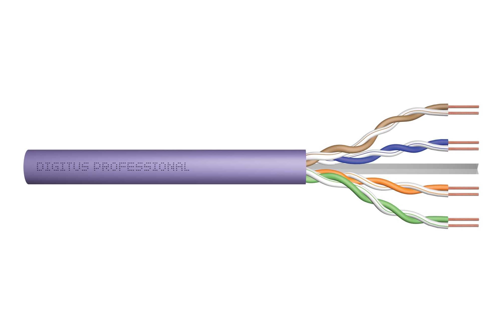 Assmann Electronic - Câble d'instal. CAT6U-UTP, 250 MHz Eca, AWG 23/1, carton 305m, sx violet