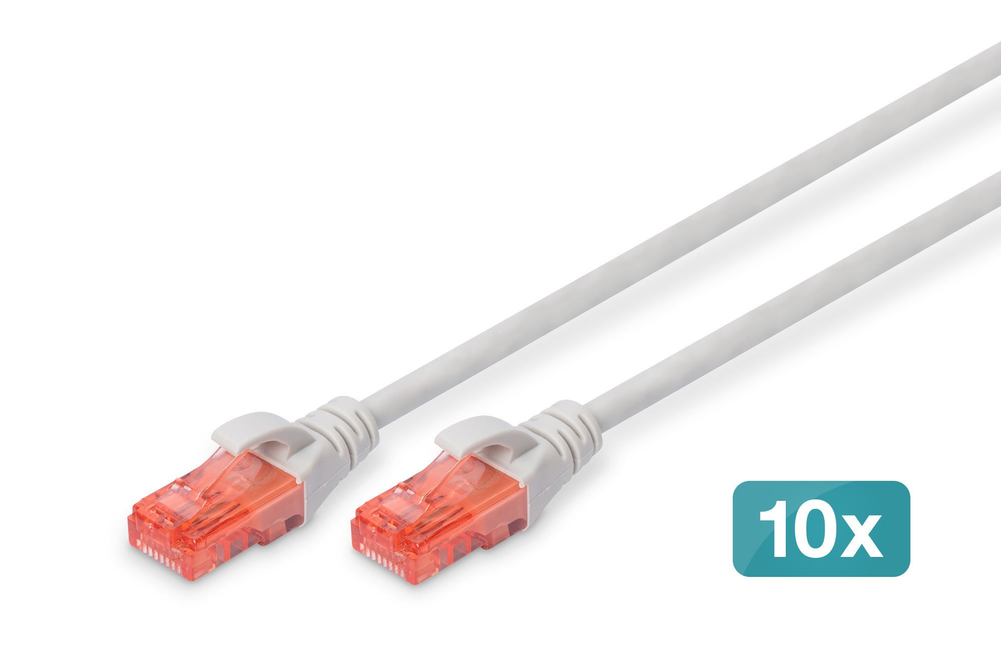 Assmann Electronic - CAT 6 Câble patch U-UTP, Cu, LSZH AWG 26/7, longueur 0.5 m, x 10, couleur gris