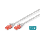 Assmann Electronic - CAT 6 Câble patch U-UTP, Cu, LSZH AWG 26/7, longueur 0.5 m, x 10, couleur gris