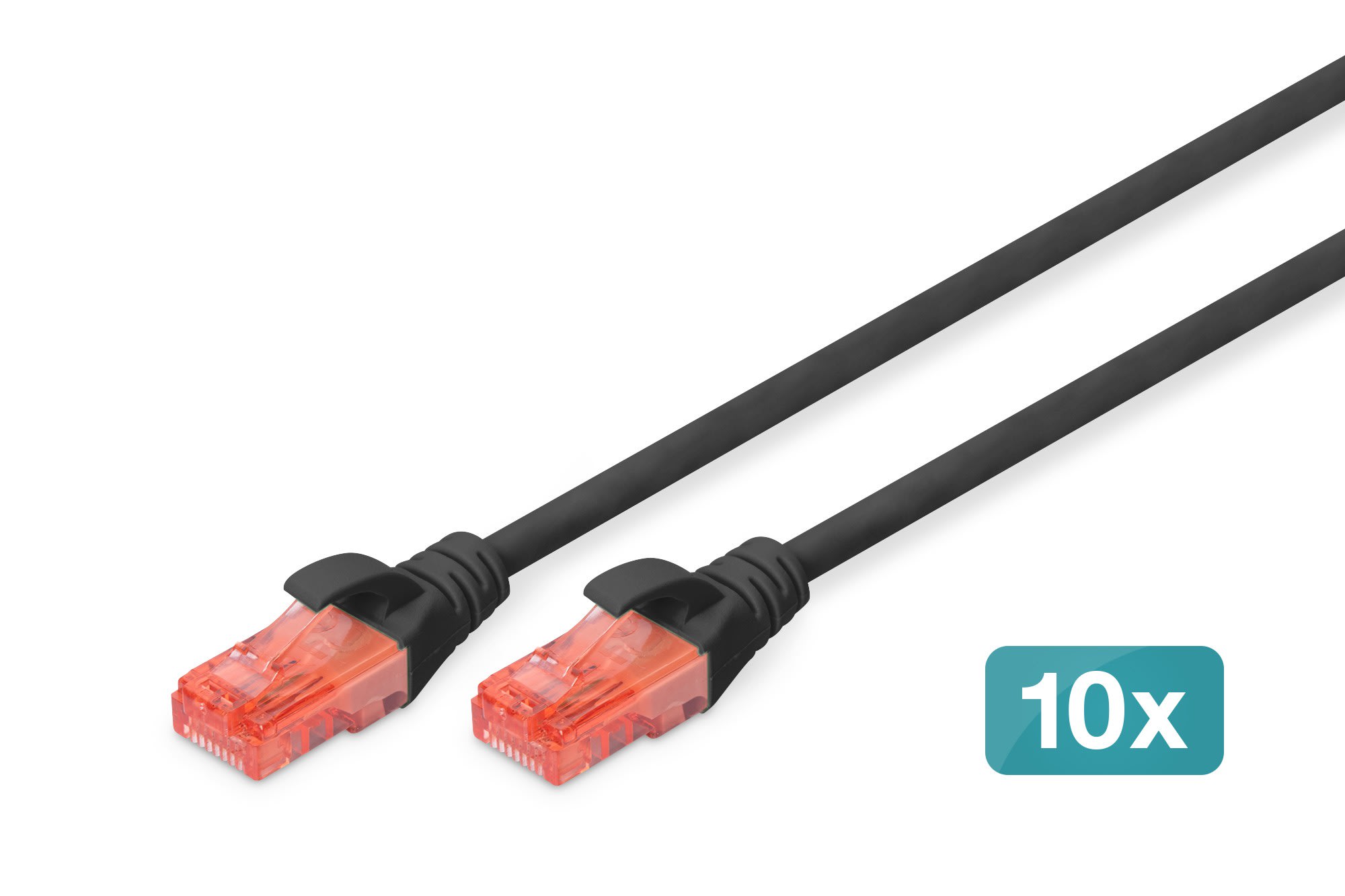 Assmann Electronic - CAT 6 Câble patch U-UTP, Cu, LSZH AWG 26/7, longueur 0.5 m, x 10, couleur noir