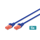 Assmann Electronic - Câble de brassage CAT6U-UTP, Cu, LSZH AWG 26/7, longueur 10 m, couleur bleu x5