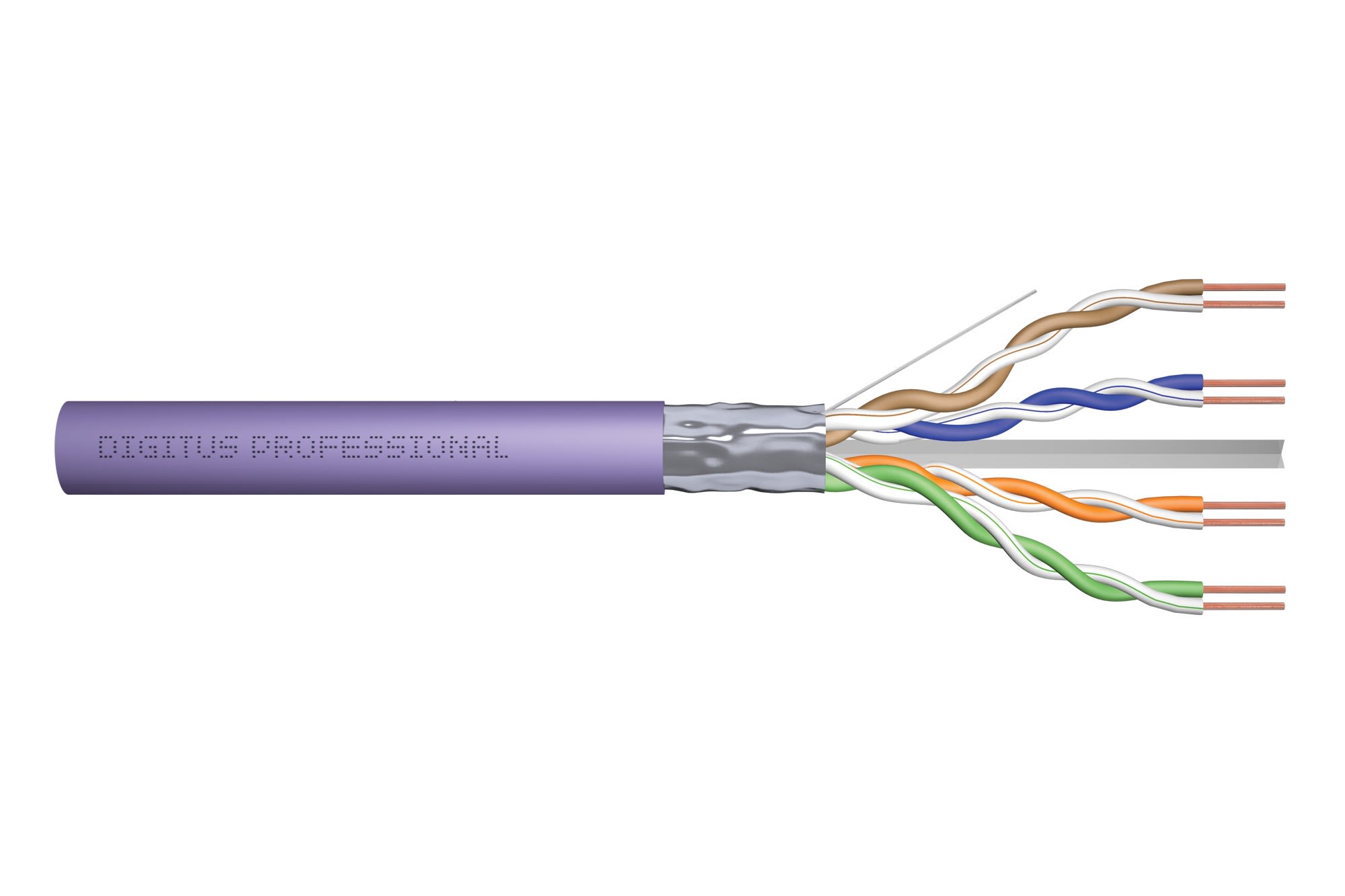 Assmann Electronic - Câble CAT6 F-UTP, 250 MHz Eca (EN 50575), AWG 23/1, carton 100 m, Sx, Violet