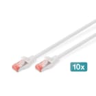 Assmann Electronic - Câble CAT 6 S-FTP, Cu, LSZH AWG 27/7, longueur 1 m, 10 pièces, couleur blanc