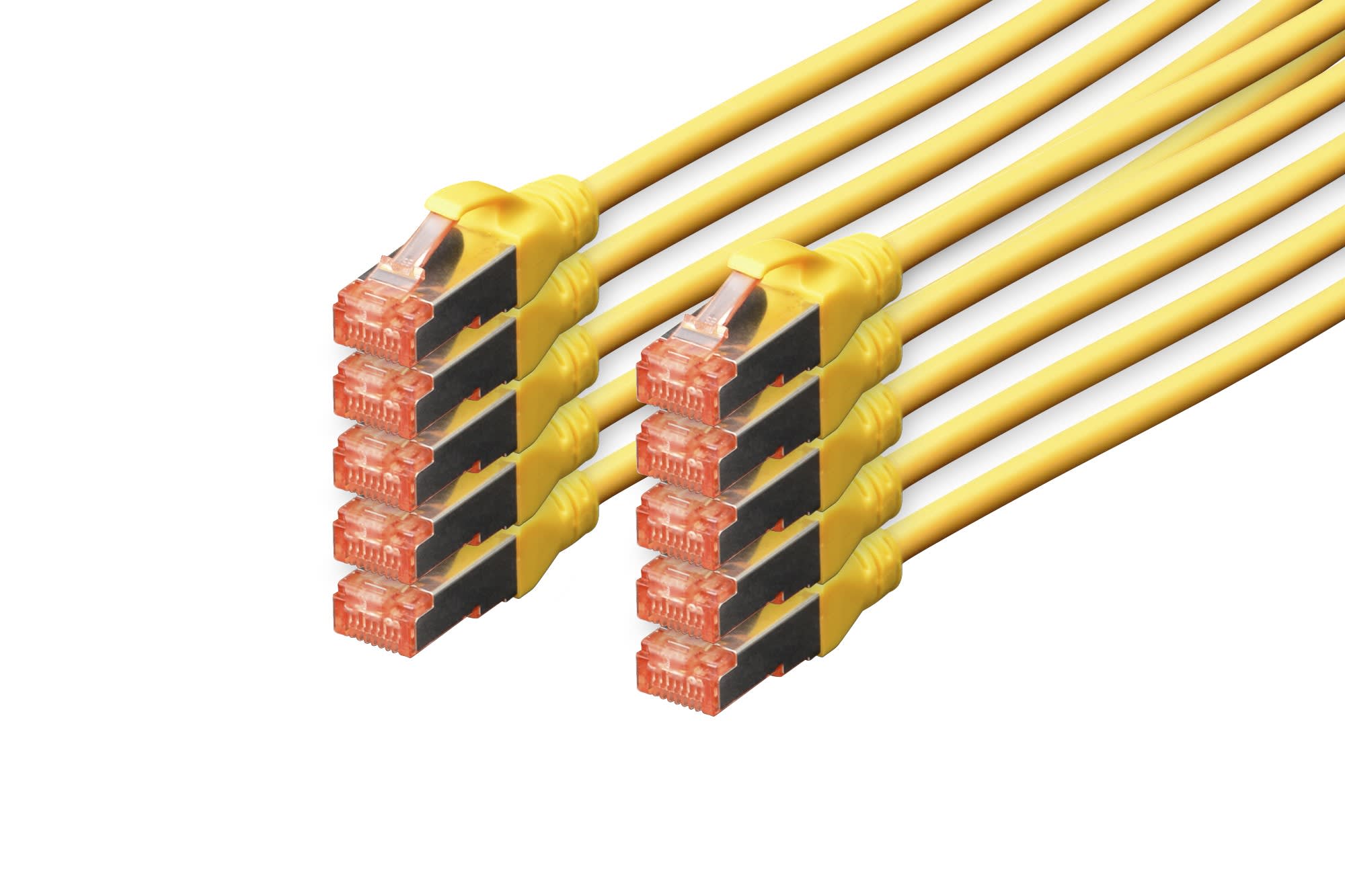Assmann Electronic - Câble CAT6 S-FTP, Cu, LSZH AWG 27/7, longueur 5 m, 10 pièces, couleur jaune
