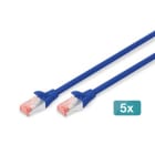 Assmann Electronic - Câble CAT6 S-FTP, Cu, LSZH AWG 27/7, longueur 10 m, 5 pièces, couleur bleu