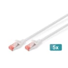 Assmann Electronic - Câble CAT6 S-FTP, Cu, LSZH AWG 27/7, longueur 10 m, 5 pièces, couleur blanc