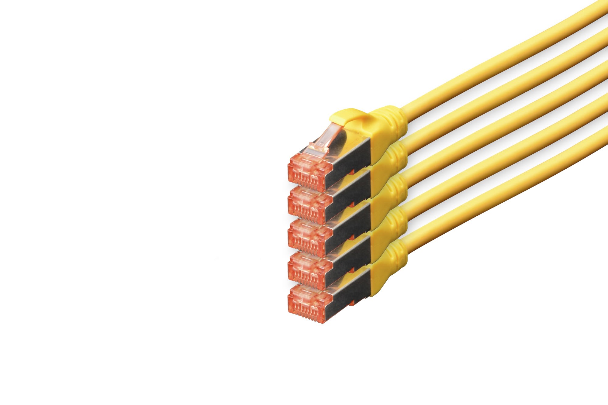 Assmann Electronic - Câble CAT6 S-FTP, Cu, LSZH AWG 27/7, longueur 10 m, 5 pièces, couleur jaune