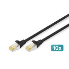 Assmann Electronic - Câble réseau CAT6A S-FTP,Cu, LSZH AWG 26/7, longueur 0.25 m, 10 pièces, noir