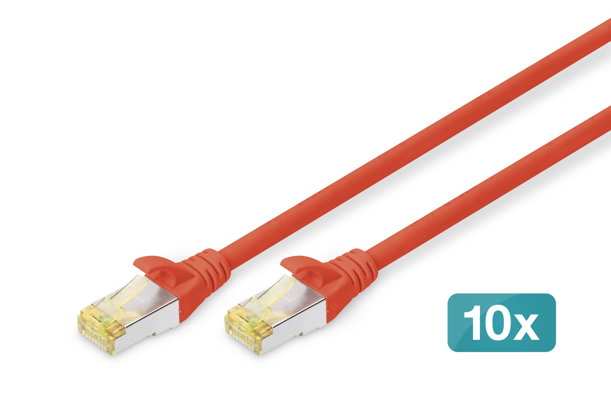 Assmann Electronic - Câble réseau CAT6A S-FTP,Cu, LSZH AWG 26/7, longueur 1 m, 10 pièces, rouge