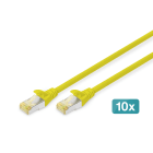 Assmann Electronic - Câble réseau CAT6A S-FTP,Cu, LSZH AWG 26/7, longueur 1 m, 10 pièces, jaune