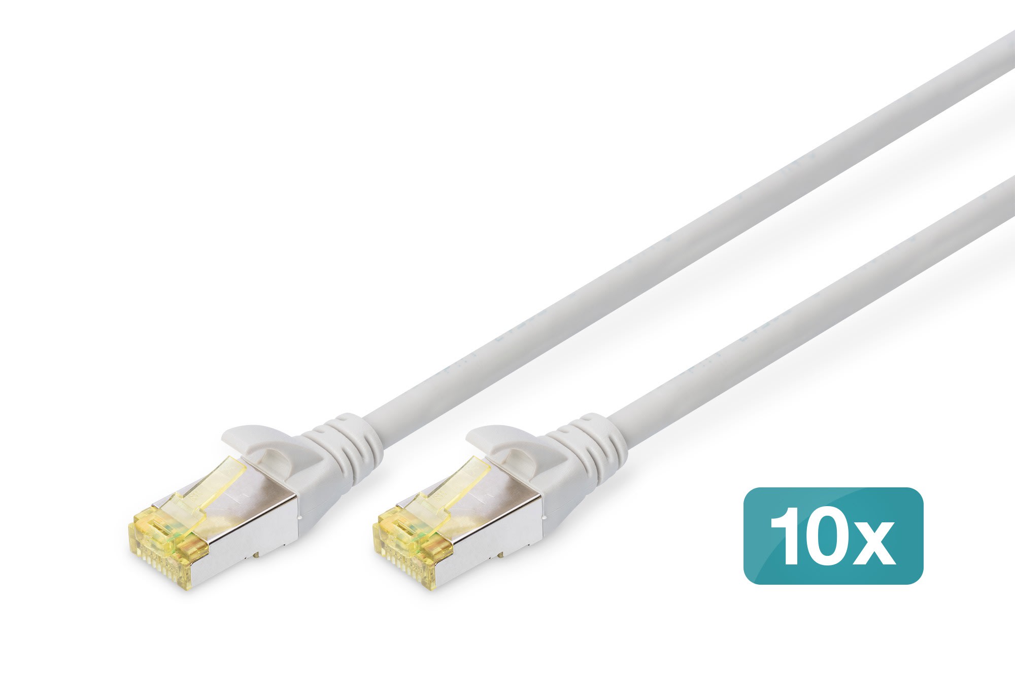 Assmann Electronic - Câble réseau CAT6A S-FTP,Cu, LSZH AWG 26/7, longueur 2 m, 10 pièces, gris