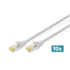 Assmann Electronic - Câble réseau CAT6A S-FTP,Cu, LSZH AWG 26/7, longueur 2 m, 10 pièces, gris
