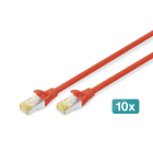 Assmann Electronic - Câble réseau CAT6A S-FTP,Cu, LSZH AWG 26/7, longueur 3 m, 10 pièces, rouge