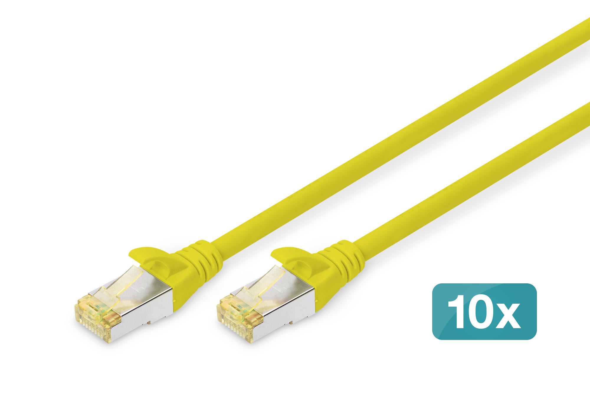 Assmann Electronic - Câble réseau CAT6A S-FTP,Cu, LSZH AWG 26/7, longueur 3 m, 10 pièces, jaune