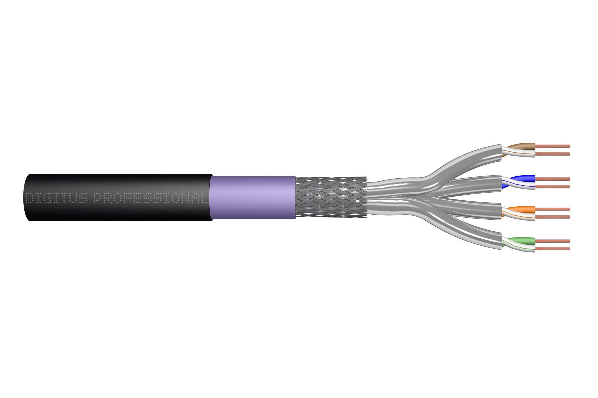 Assmann Electronic - CAT7 S-FTP, extérieur, 1200 MHz PE, intérieur Eca (LSZH-1), AWG 23/1, Sx, noir