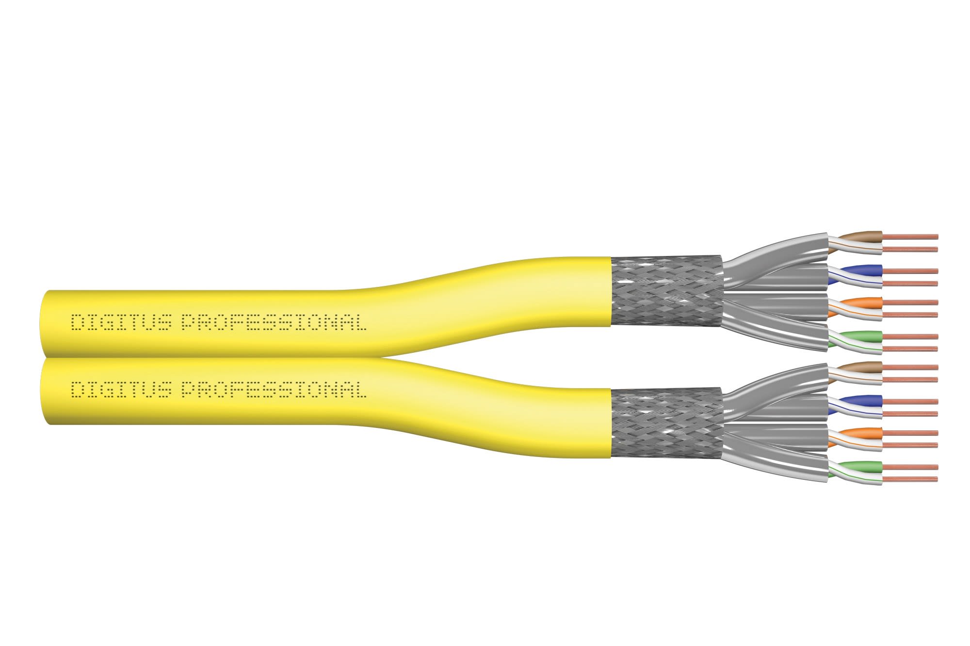 Assmann Electronic - Câble d'installation CAT7A S-FTP, 1500 MHz Cca, AWG 22/1, 500m, DX, jaune