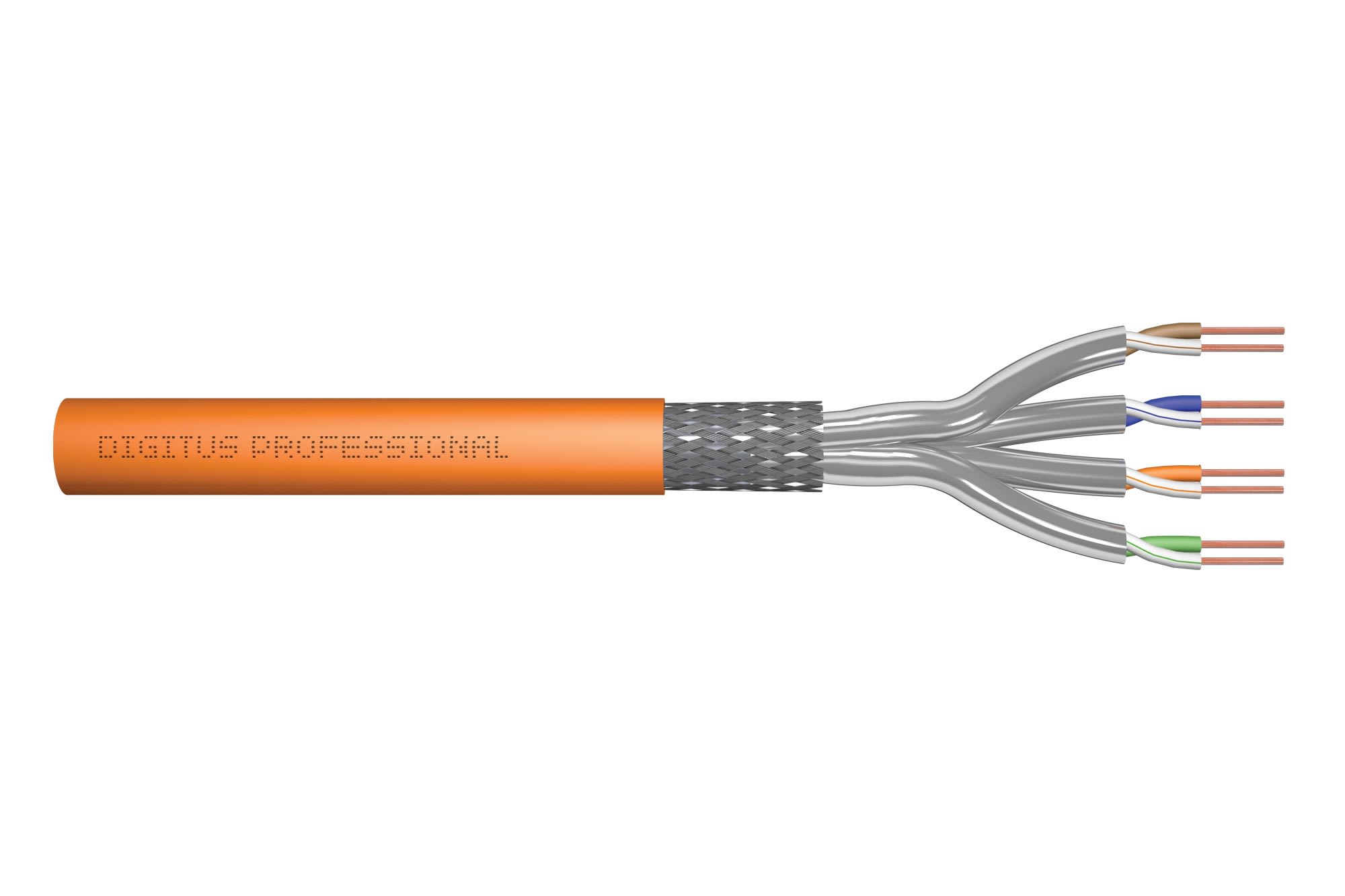 Assmann Electronic - CAT7 S-FTP, 1200 MHz Cca (EN 50575), AWG 23/1, 500m touret, simplex, orange