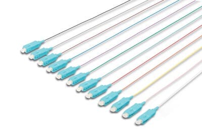 Assmann Electronic - Raccords colorés FO pigtail 12 pcs SC SX MM OM3 50/125 µ DIN IEC 304, 2m