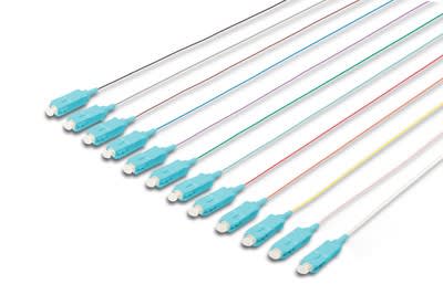 Assmann Electronic - Raccords colorés FO pigtail 12 pcs SC SX MM OM3 50/125 µ DIN IEC 304, 2m
