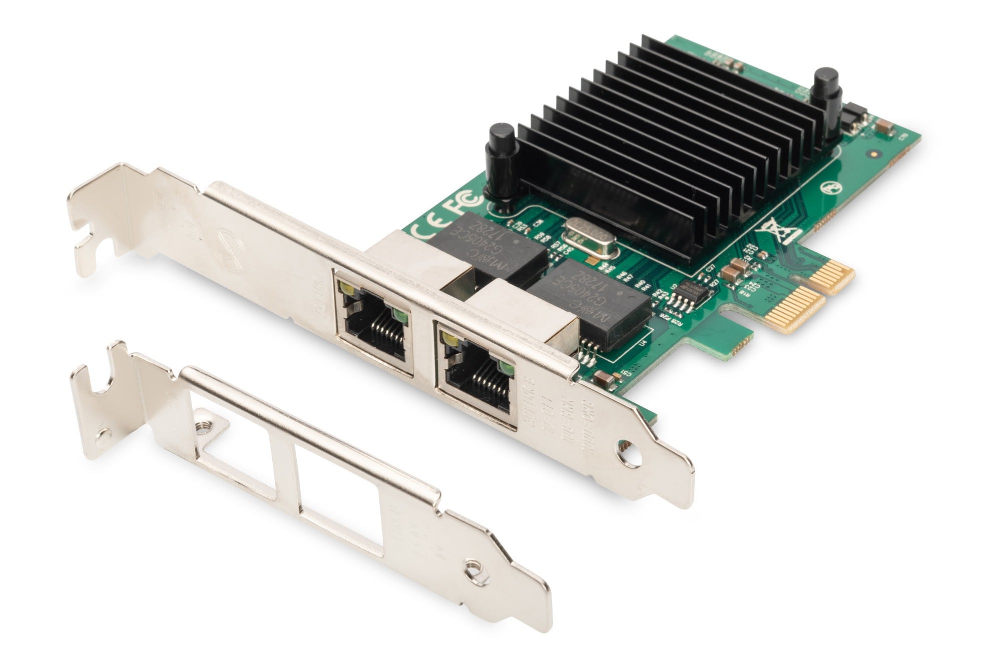 Assmann Electronic - Carte PCI Express Gigabit Ethernet, 2 portes 32 bits,chipset Intel