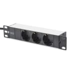 Assmann Electronic - Pack réseau 10'' 6U étagère, PDU, switch 8 ports, panneau brass. CAT6 gris