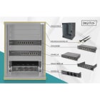 Assmann Electronic - Pack réseau 10'' 9U noir tablette, PDU, switch 8 ports, panneau brass. CAT6 noir