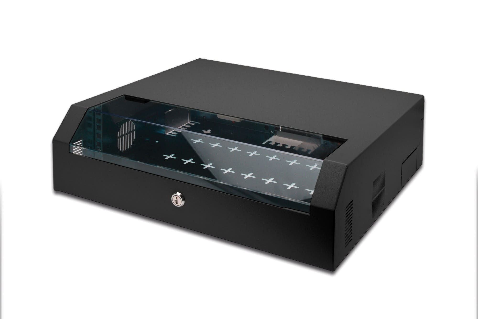 Assmann Electronic - Coffret mural, SOHO, Slim, 156x525x475mm 3U rotatives, 2U fixes, noir