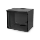 Assmann Electronic - Coffret mural 7U, SOHO, non monté 370x540x400 mm, porte vitrée, noir (RAL 9005)