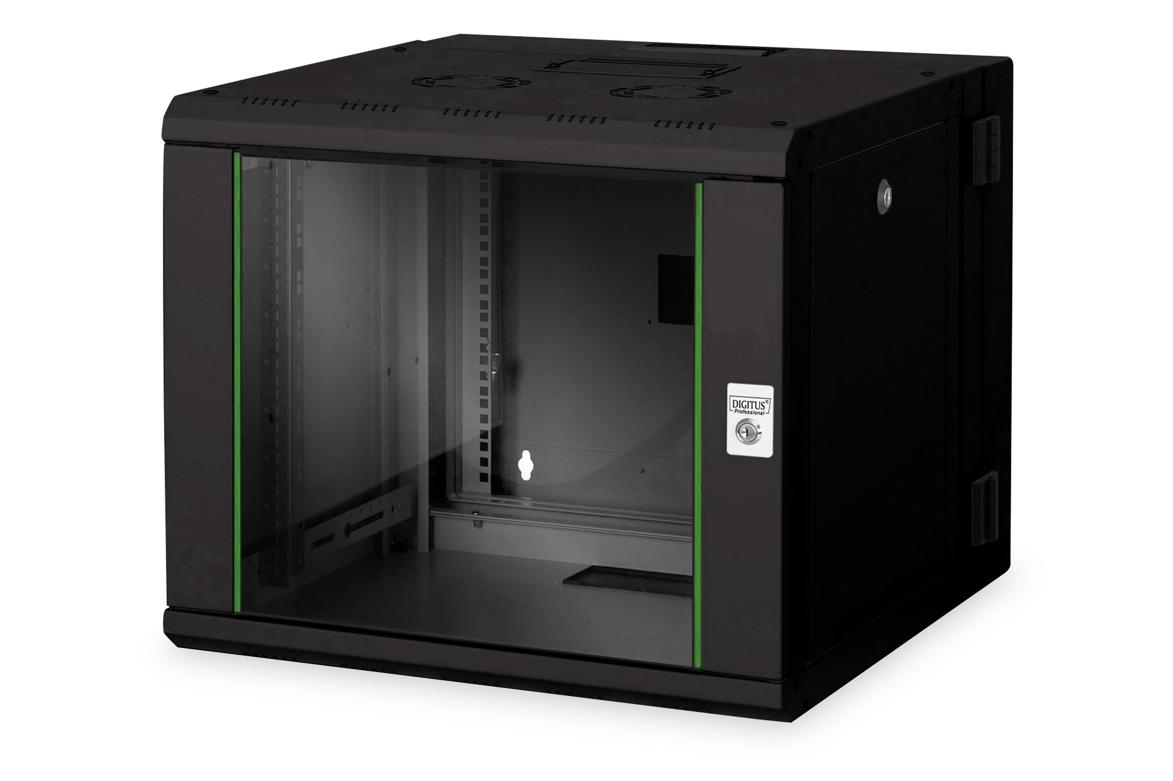 Assmann Electronic - Boîtier mural 9U, Unique, 509 x 600 x 600 mm en deux parties, pivotant, noir