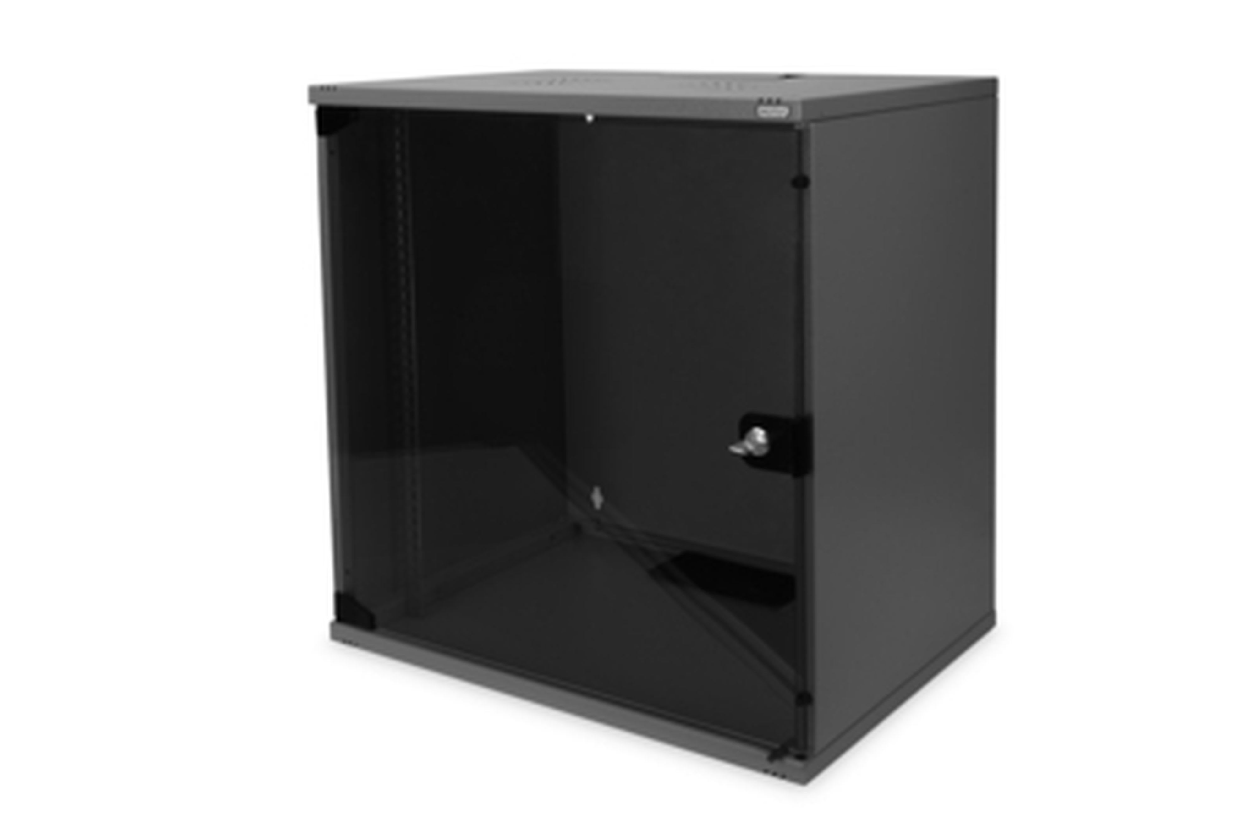 Assmann Electronic - Coffret mural 12U, SOHO, non monté 595x540x400 mm, porte vitrée, noir (RAL 9005)