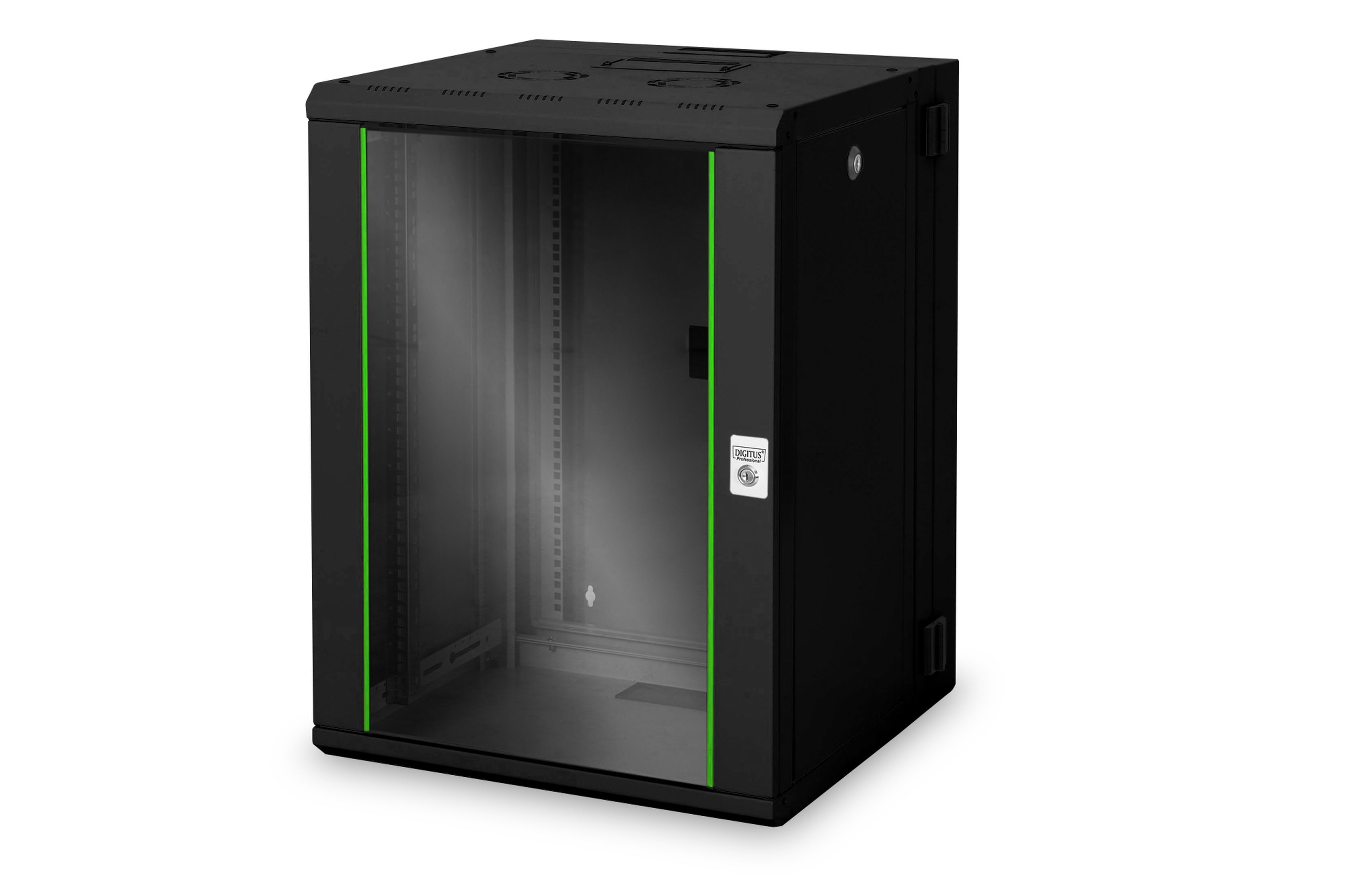 Assmann Electronic - Boîtier mural 16U, Unique, 820 x 600 x 600 mm en 1 parties, pivotant, noir