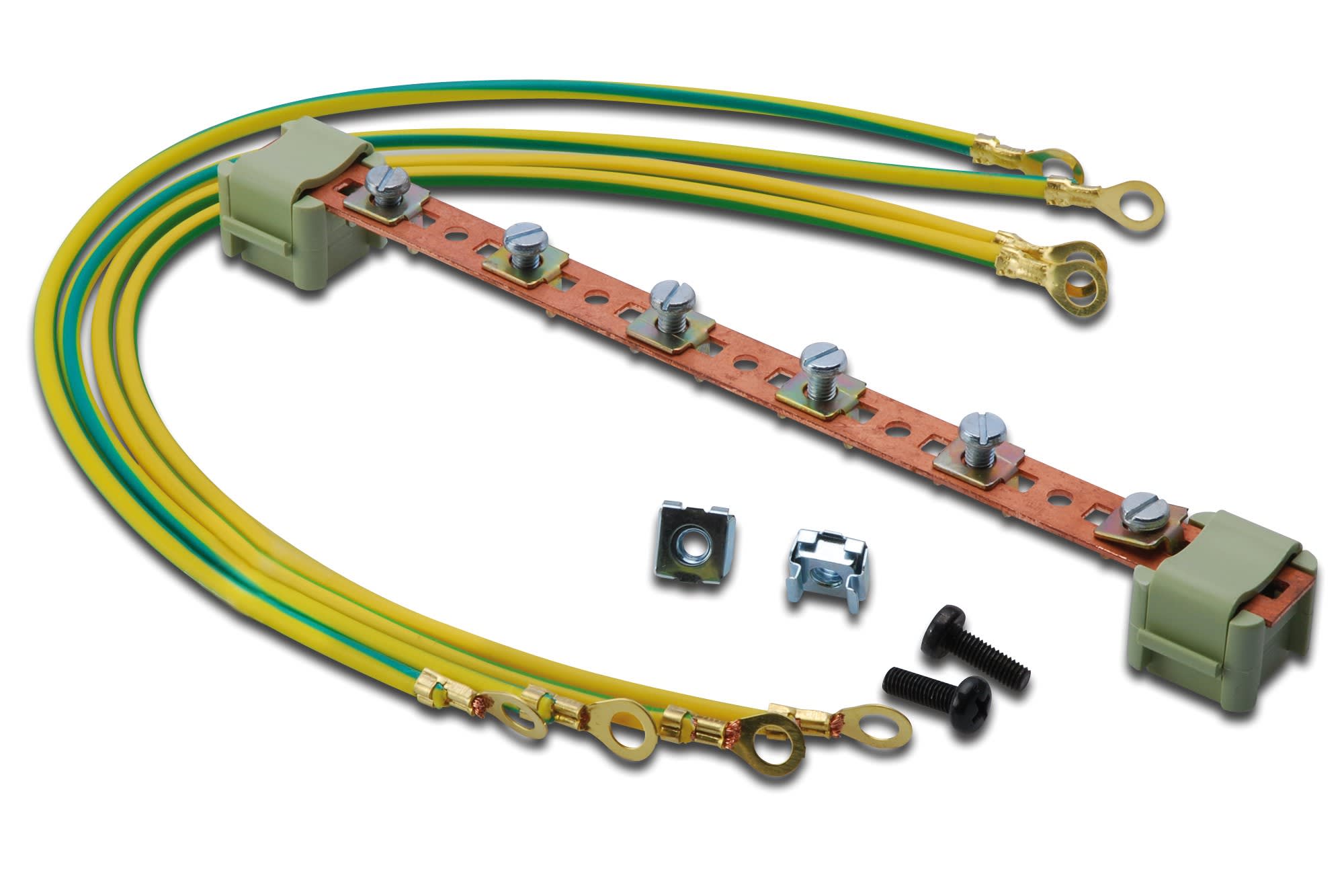 Assmann Electronic - Rail pour compensation de potentiel 220mm 6 points de connection avec cables mis