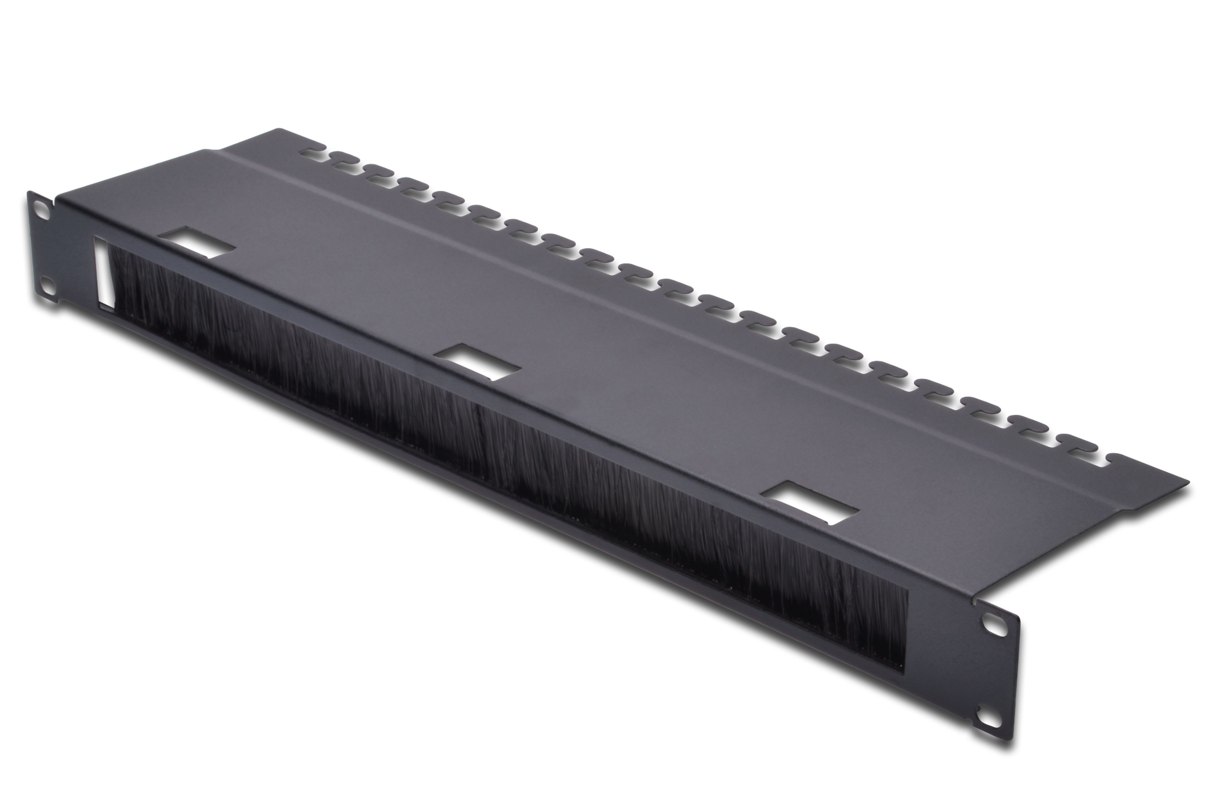 Assmann Electronic - Panneau de gestion des câbles 1U avec brosse de 30x400 mm 480x120 mm, noir